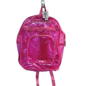 Kendall & Kylie Pink Transparent Backpack